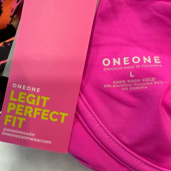 NWT OneOne Swimwear Abstract Underwire Two Piece Bikini Set Multicolor Large - Picture 5 of 5